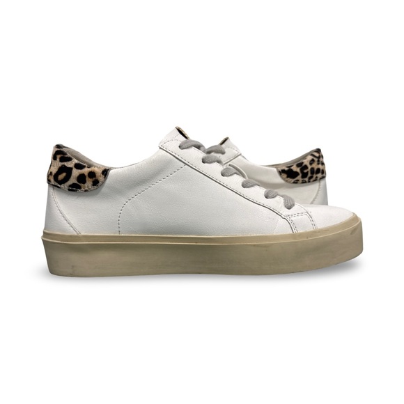 ShuShop Reba White Leather Platform Sneaker with Star Leopard Print Women’s 6.5 - Picture 9 of 9